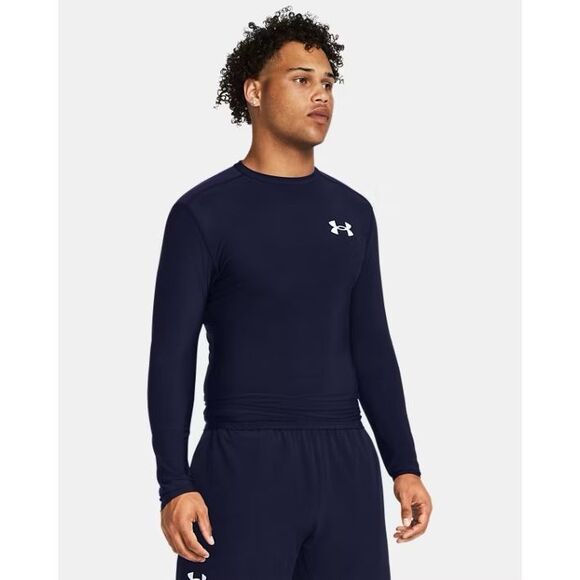 Under Armour Navy HeatGear NWT Mens OG Compression Men's Long Sleeve - Picture 2 of 2